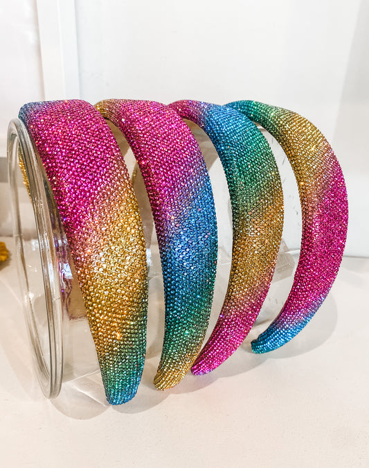 Fully Crystal Headband- Rainbow