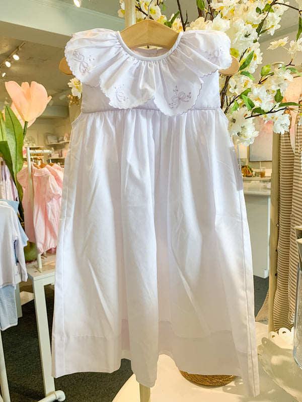 Lavender Bow Embroidered Dress