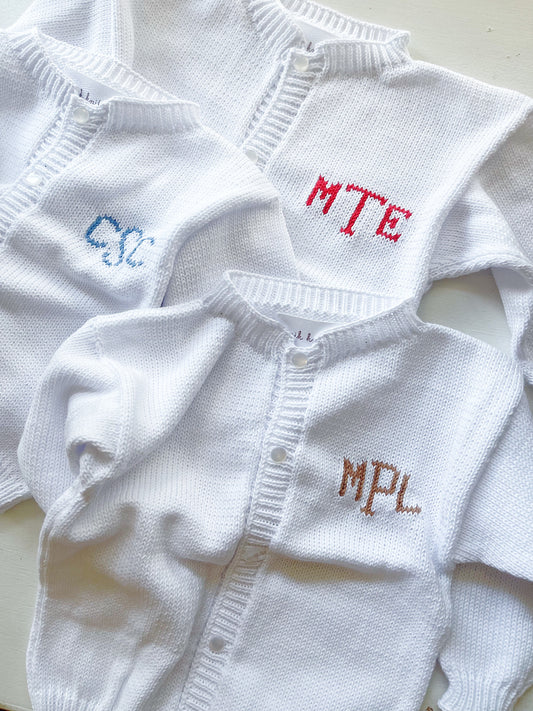 Custom Knit Monogram Cardigan