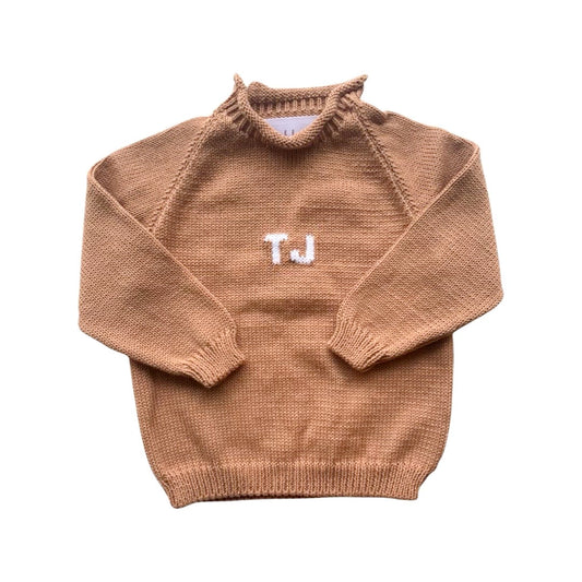 Name Sweater, Camel with White