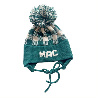 Plaid Earflap Hat, Hunter with Natural