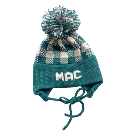 Plaid Earflap Hat, Hunter with Natural