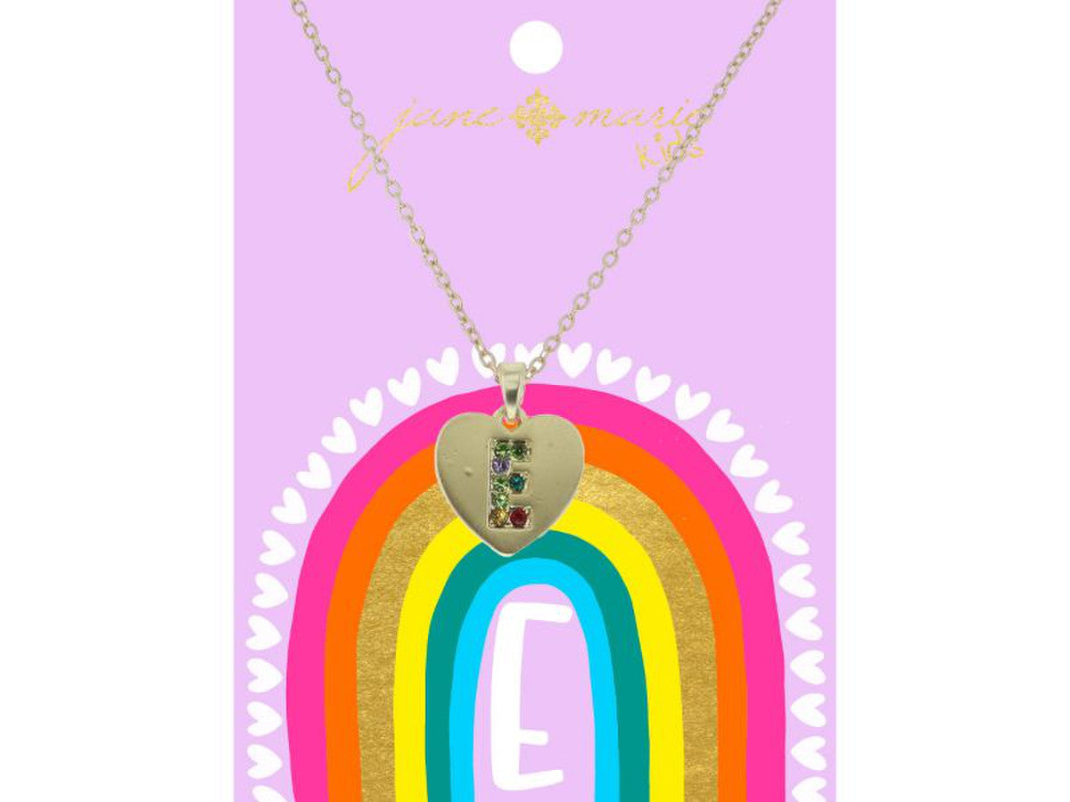 Crystal Initial On Gold Heart Necklace