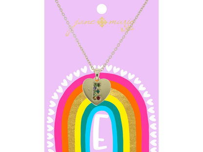 Crystal Initial On Gold Heart Necklace