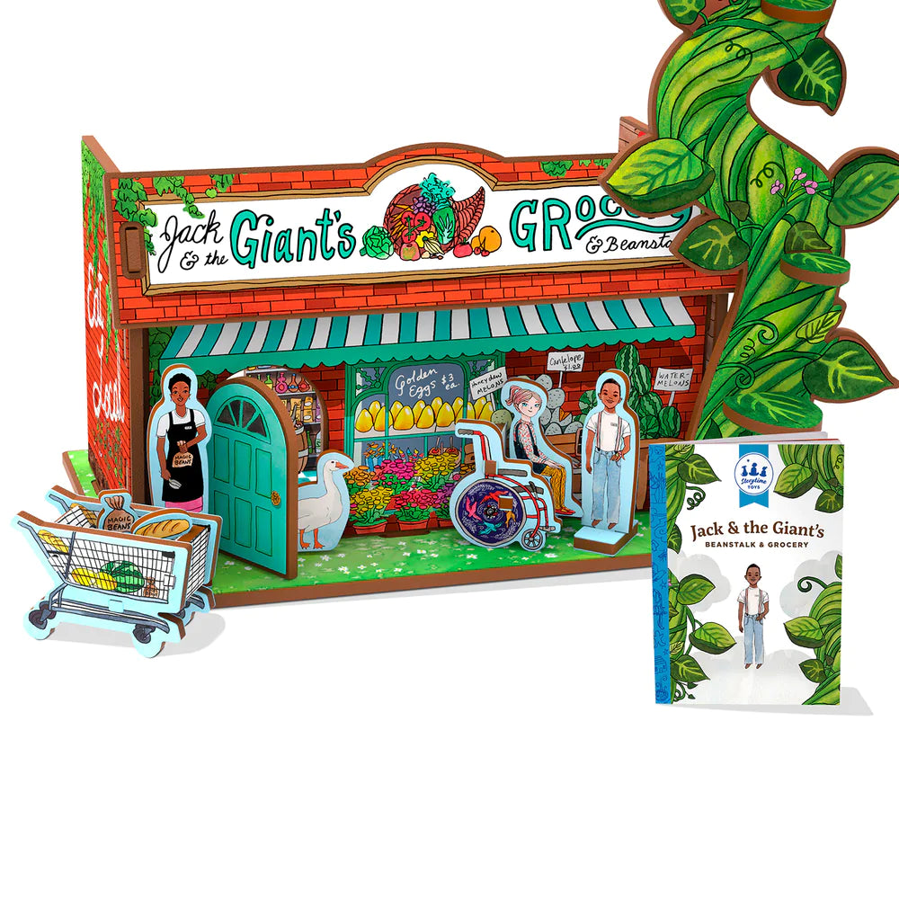 Jack and the Giant's Grocery Store & Beanstalk Book and Playset
