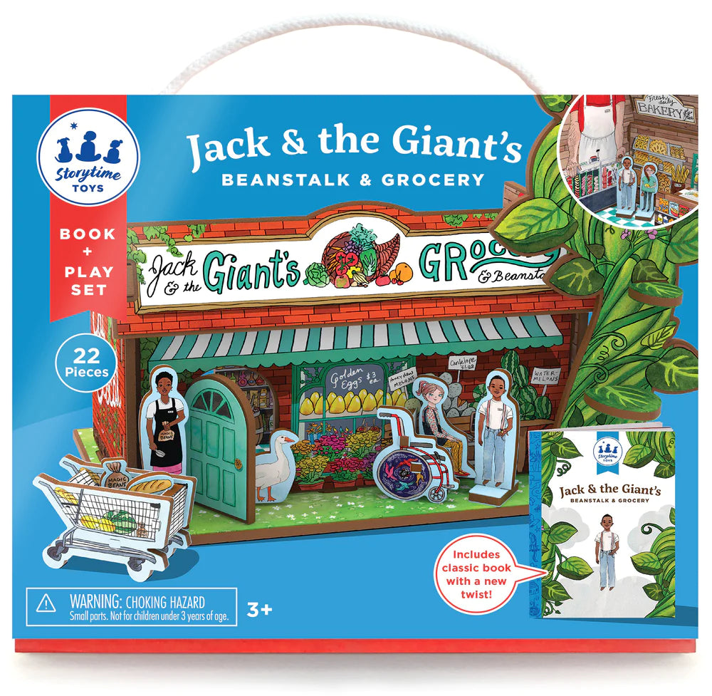 Jack and the Giant's Grocery Store & Beanstalk Book and Playset