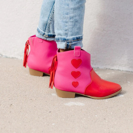 Miss Dallas Heart Pink and Red Bootie