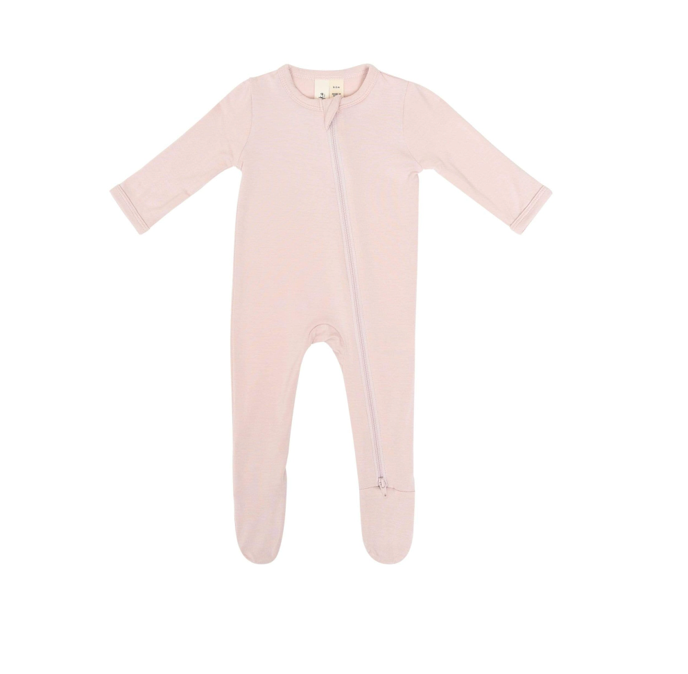 Kyte Baby Zippered Bamboo Footie | Blush