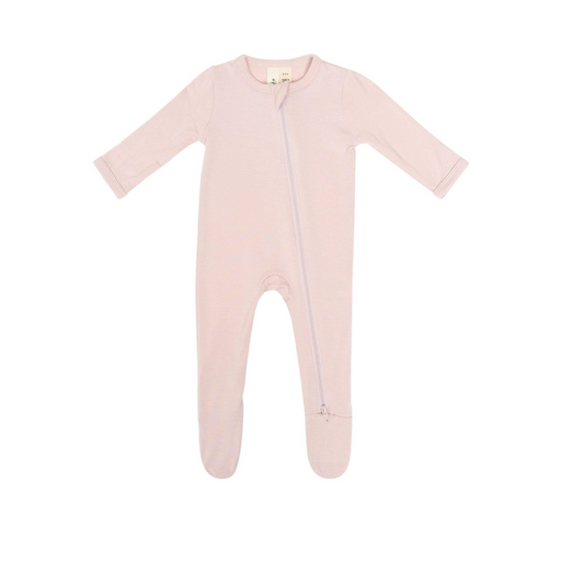 Kyte Baby Zippered Bamboo Footie, Blush