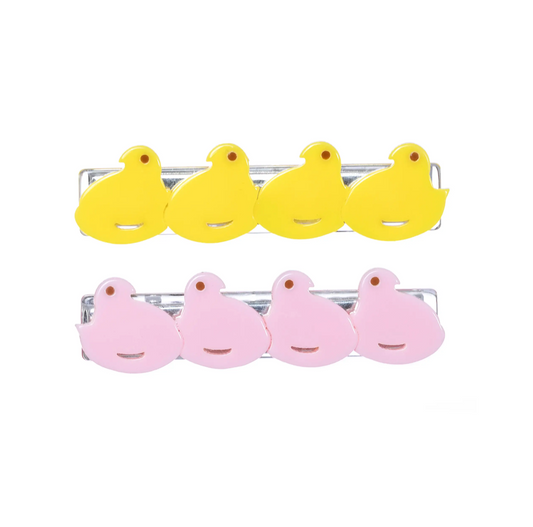 Light Pink + Yellow Chick Alligator Clips