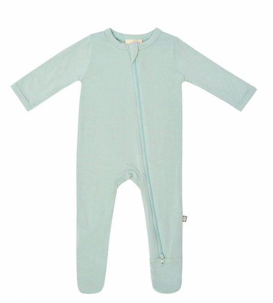 Kyte Baby Zippered Bamboo Footie, Sage