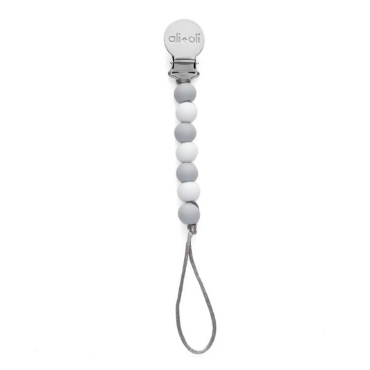 Paci Clip | White + Grey