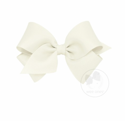 Small Classic Grosgrain Hair Bow | Antique White
