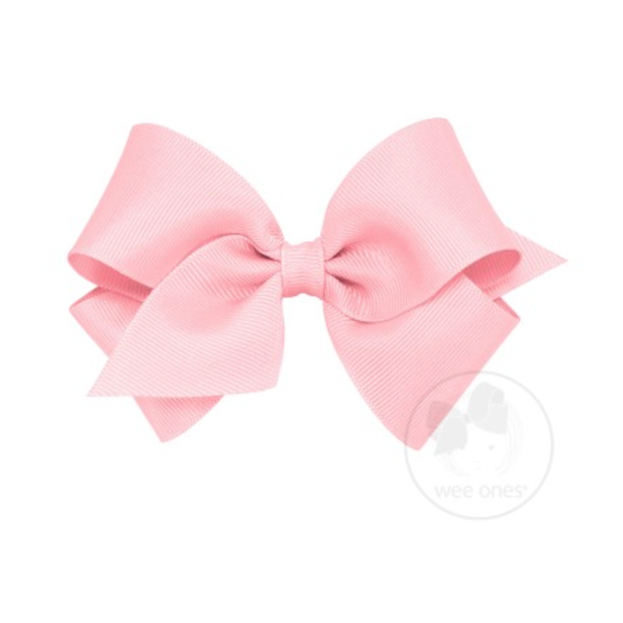 Small Classic Grosgrain Hair Bow | Light Pink