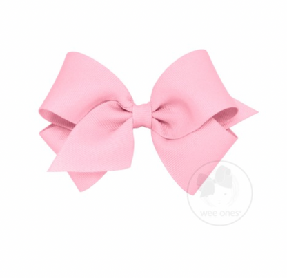 Small Classic Grosgrain Hair Bow | Pearl Pink
