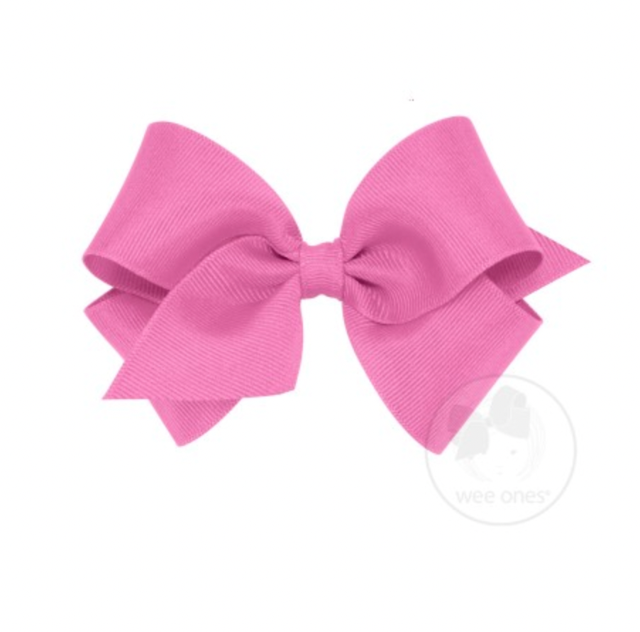 Small Classic Grosgrain Hair Bow, Rose