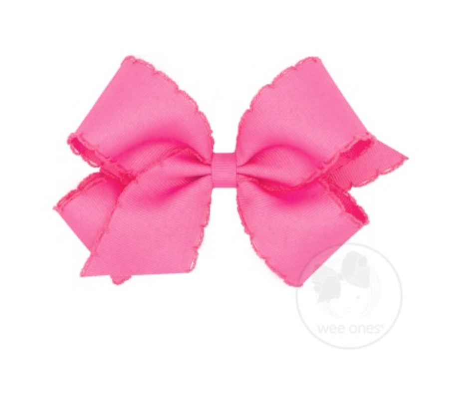 Medium Moonstitch Grosgrain Bow | Hot Pink