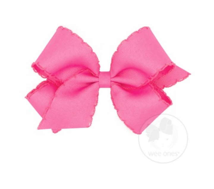 Medium Moonstitch Grosgrain Bow | Hot Pink