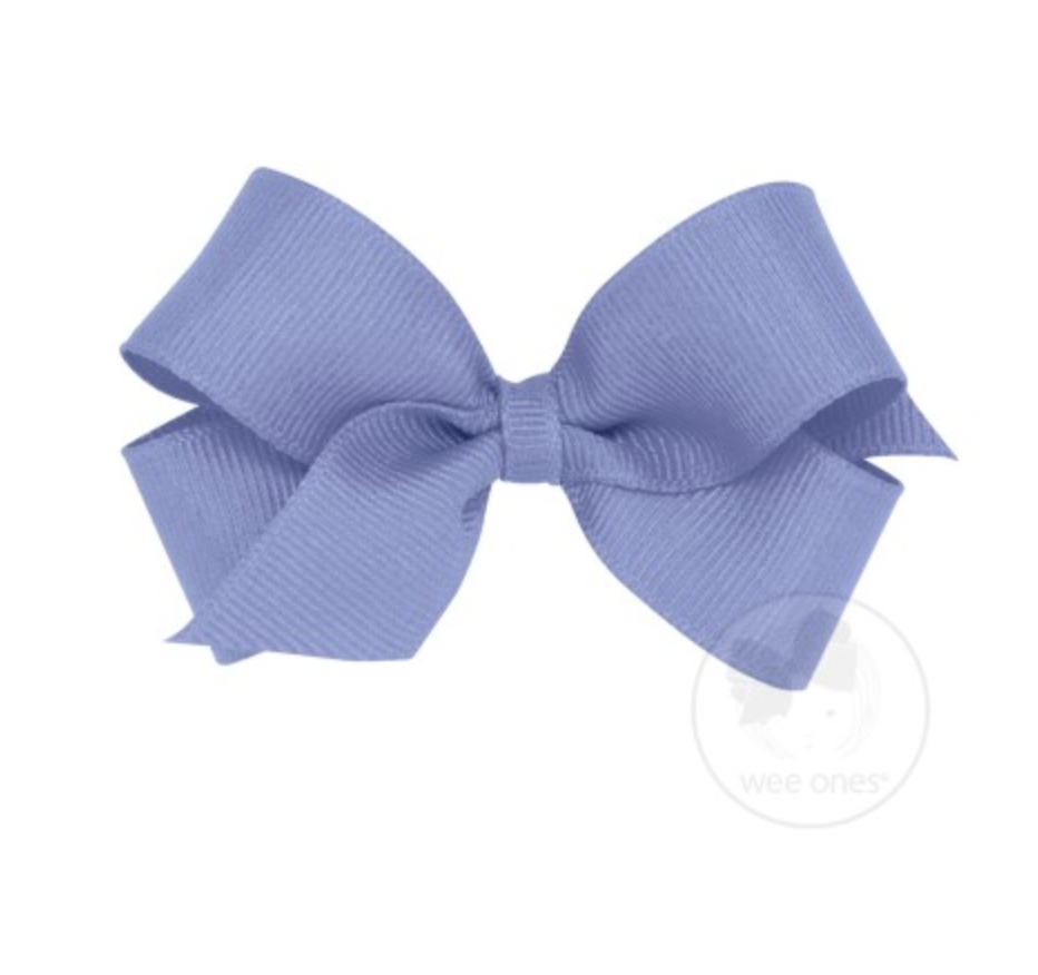 Mini Classic Grosgrain Hair Bow | Blue Bird
