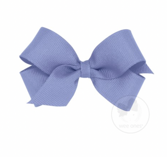 Mini Classic Grosgrain Hair Bow | Blue Bird
