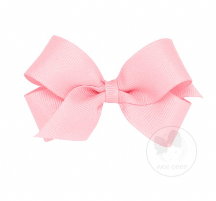 Mini Classic Grosgrain Hair Bow | Light Pink