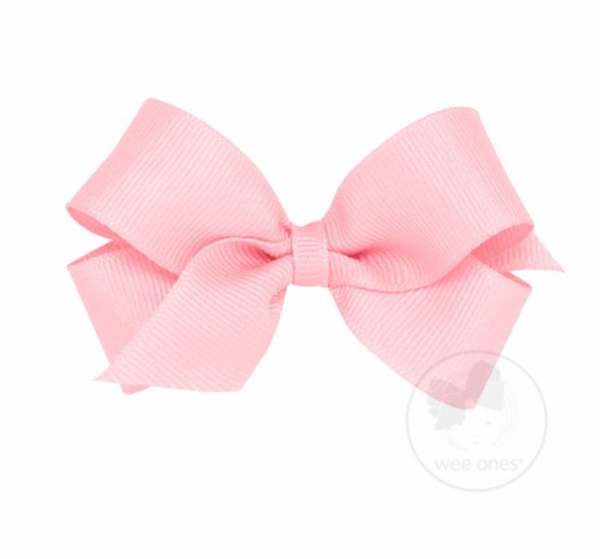 Mini Classic Grosgrain Hair Bow, Light Pink