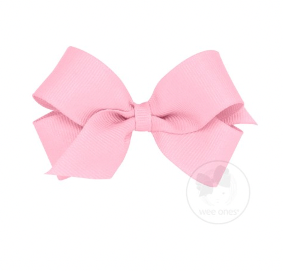 Mini Classic Grosgrain Hair Bow | Pearl Pink