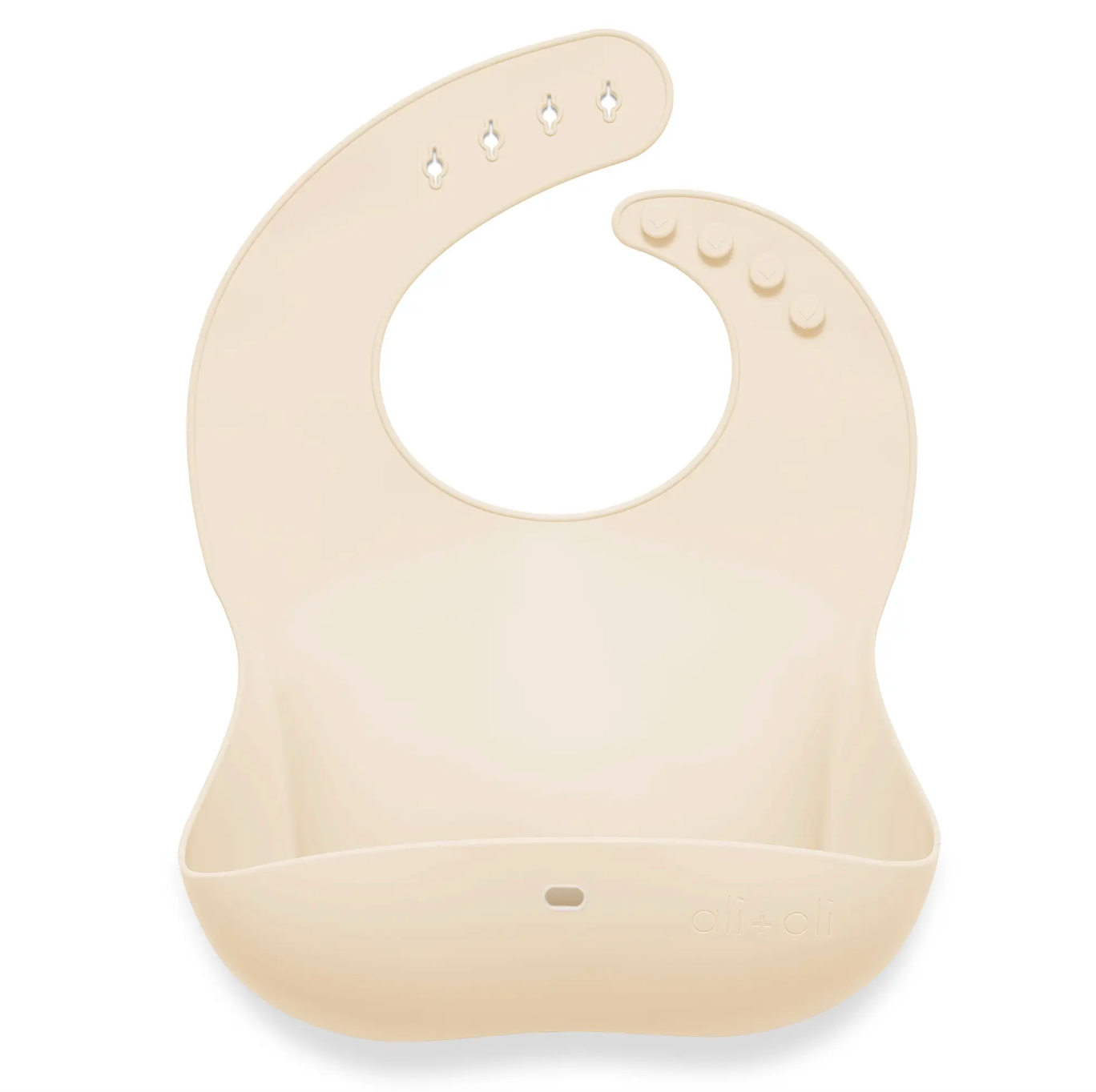 Silicone Baby Bib Roll Up & Stay Closed, Sand