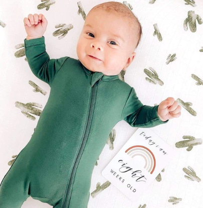 Kyte Baby Zippered Bamboo Footie | Emerald