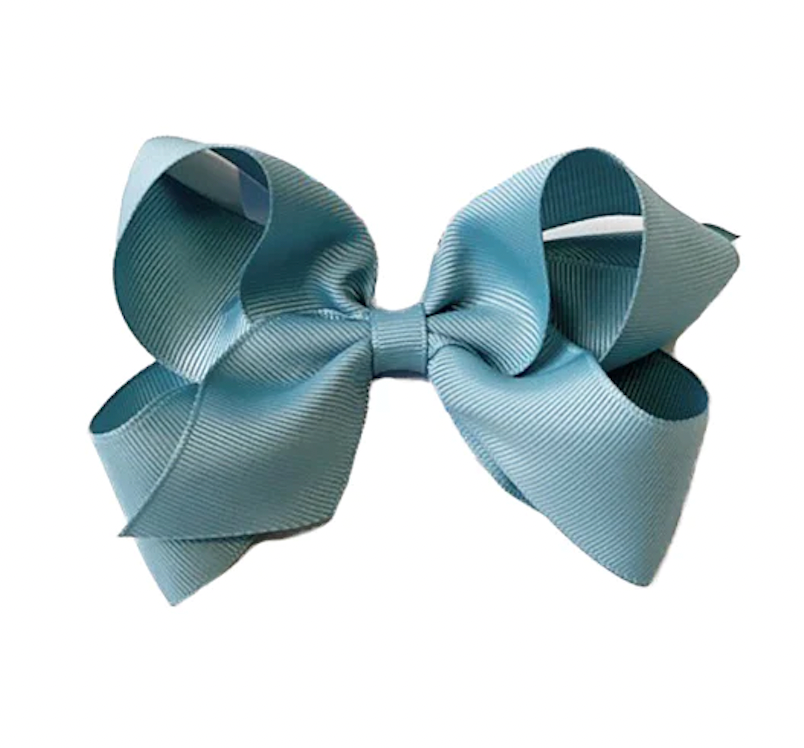 Small Classic Grosgrain Hair Bow, New Lagoon Blue