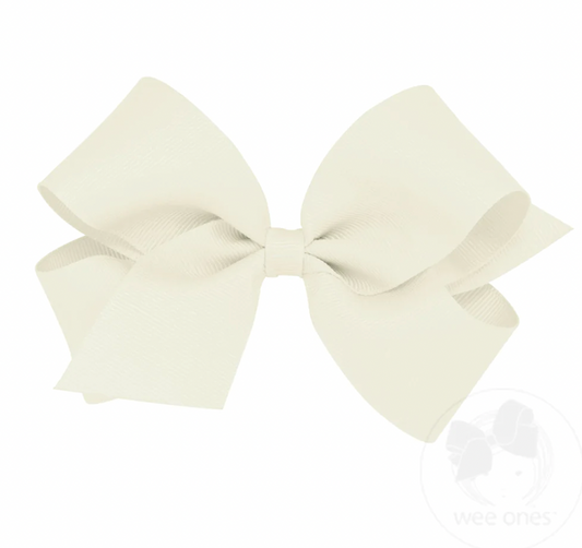Medium Classic Grosgrain Hair Bow | Antique White