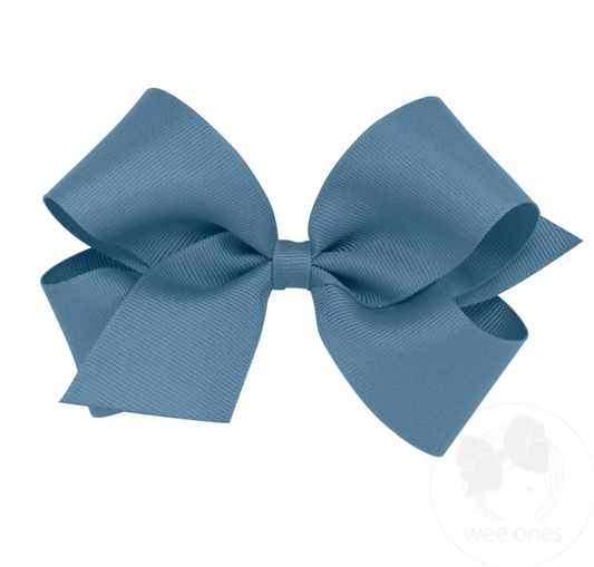 Medium Classic Grosgrain Hair Bow | Denim