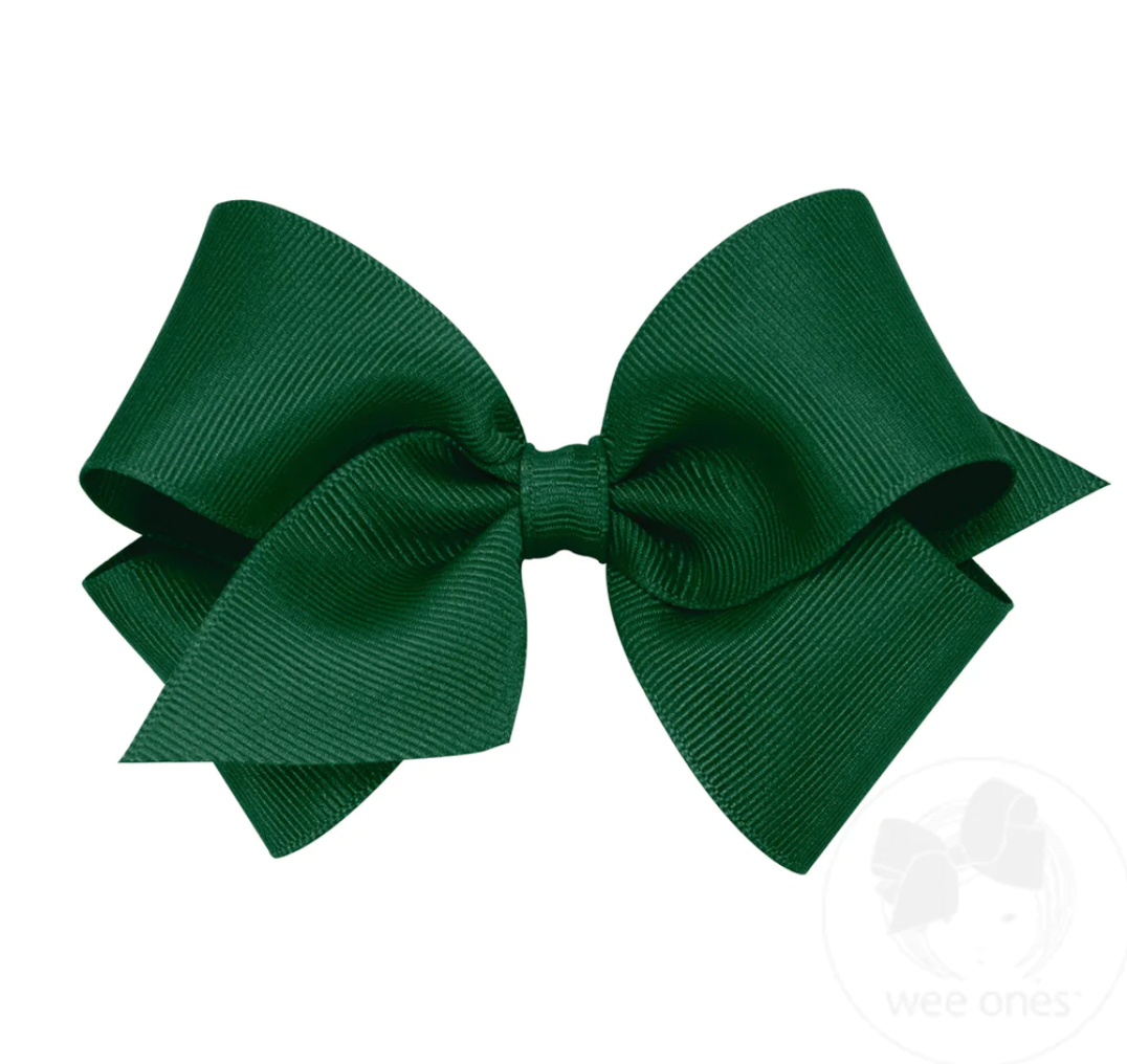 Small Classic Grosgrain Hair Bow | Forest Green