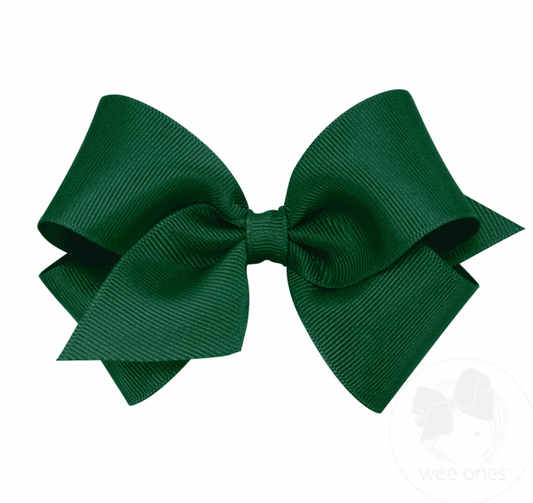 Small Classic Grosgrain Hair Bow | Forest Green