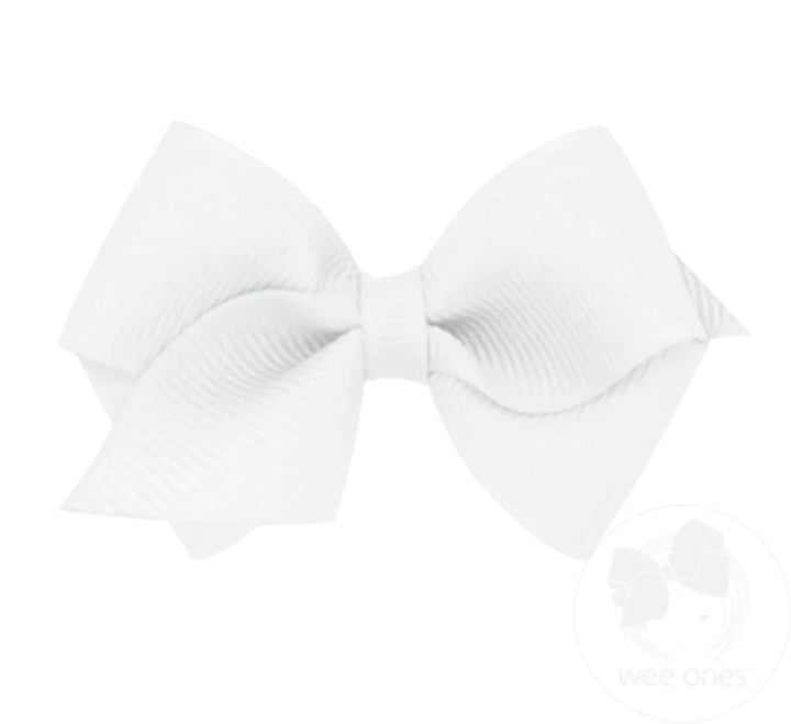 Medium Classic Grosgrain Hair Bow | White