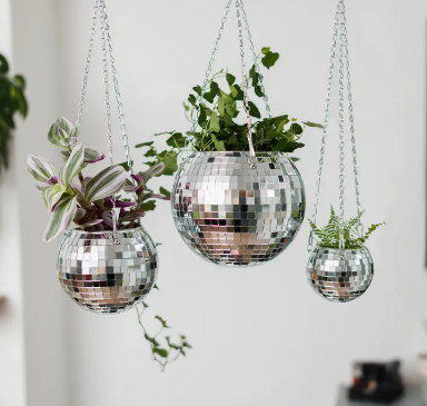 Hanging Disco Ball Vase - 6in