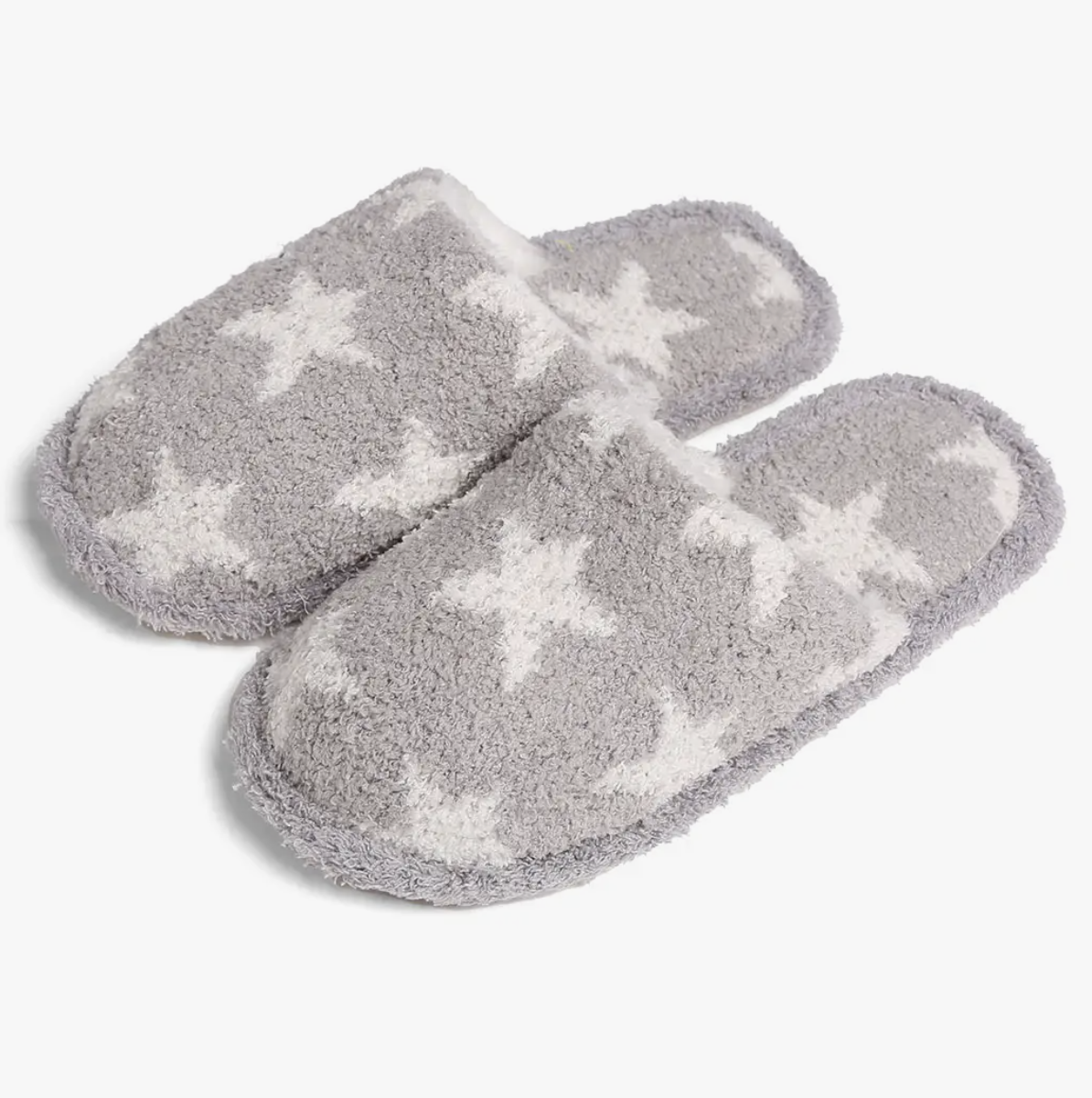 Winter Luxury Soft Star Pattern Slipper | Grey
