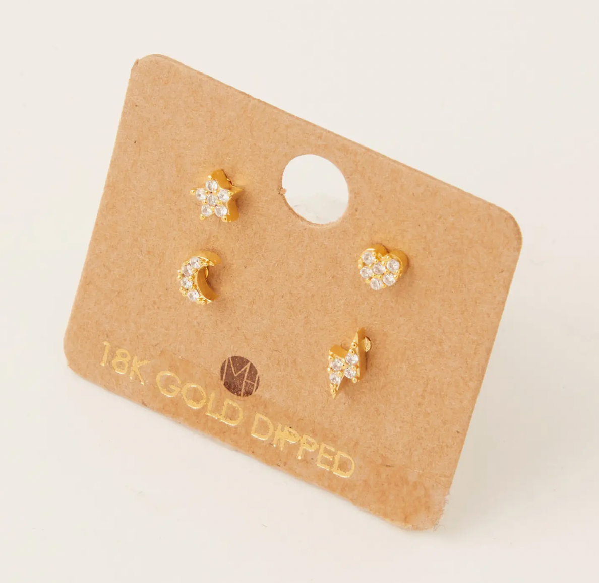 Star Lightning Heart Moon Stud Earrings Set