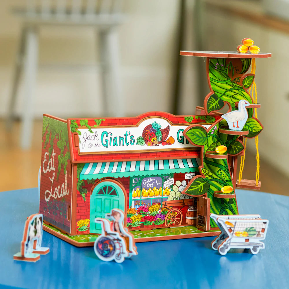 Jack and the Giant's Grocery Store & Beanstalk Book and Playset