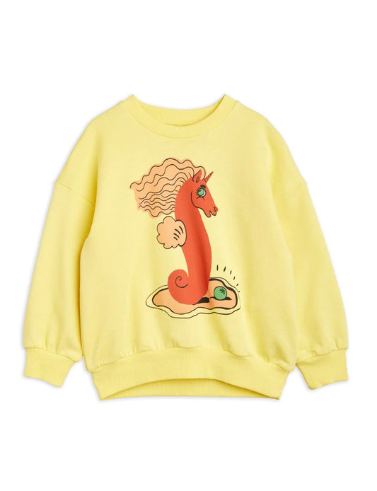 Unicorn Seahorse Sweatshirt, yellow