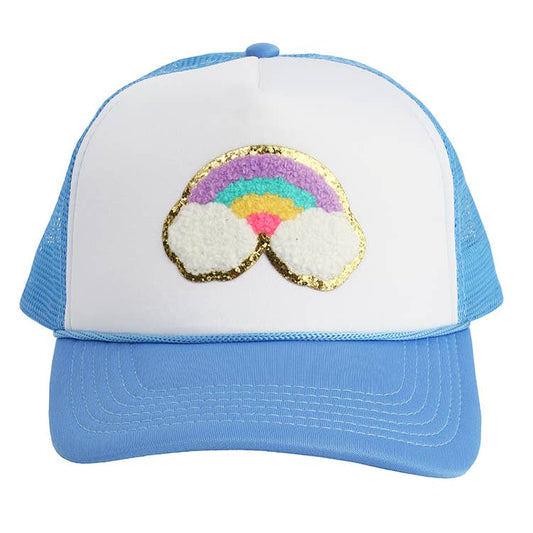 Rainbow Patch Trucker Hat | Blue