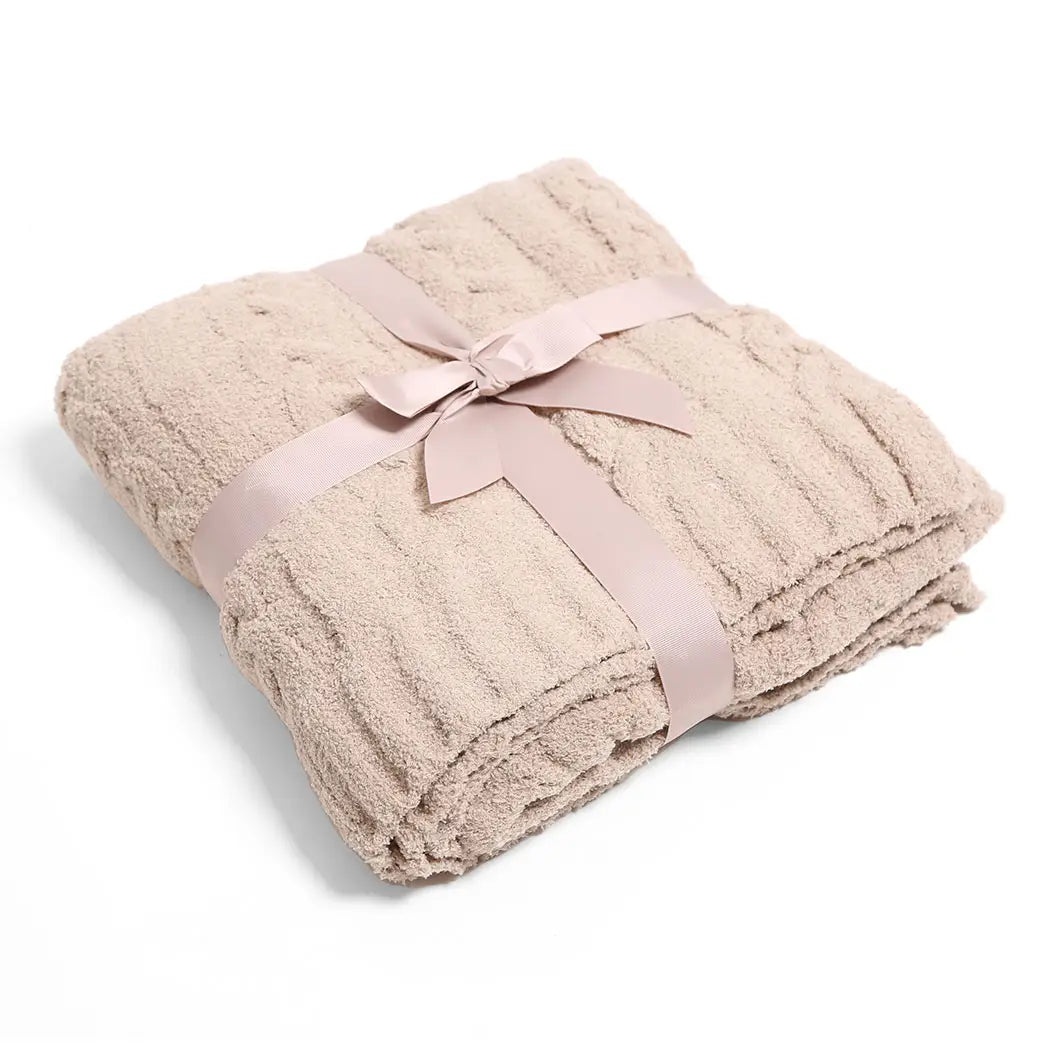 Braided Cable Knit Luxury Soft Throw Blanket