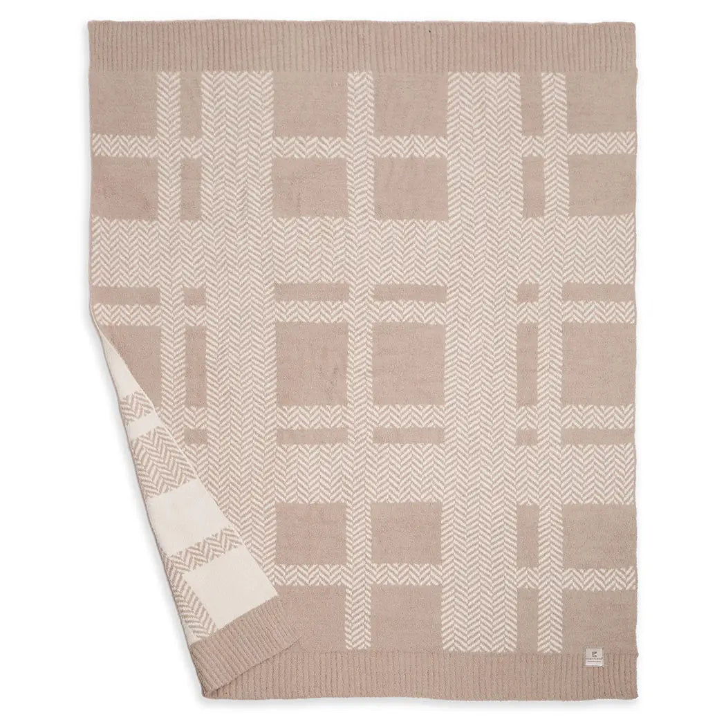 Stripe Herringbone Print Luxury Soft Throw Blanket