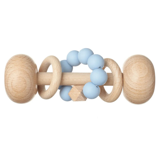 Wooden Rattle With Silicone Beads, Cloud