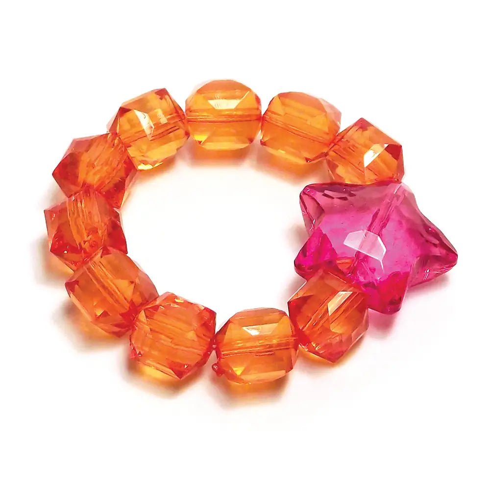 Rock Candy Star Bracelet | Orange/Hot Pink