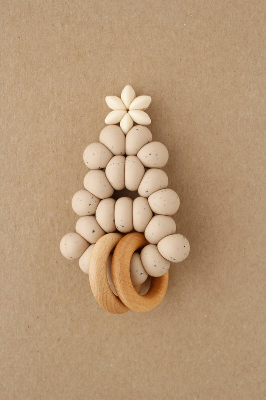 Rattle Teether - Tree | Speckled Vanilla
