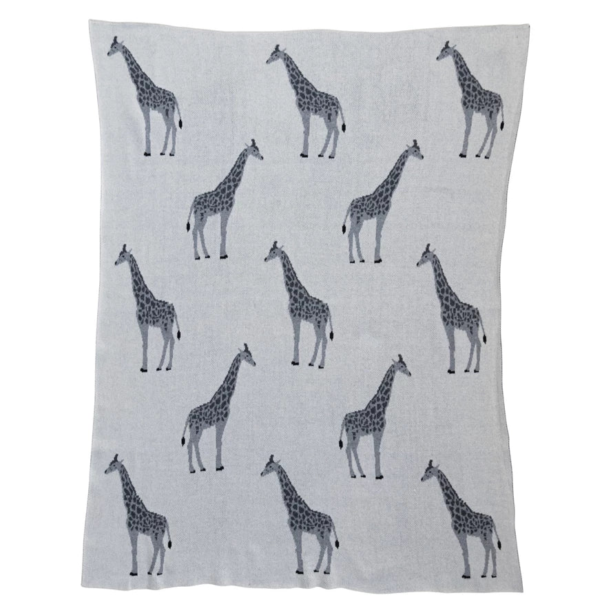 Giraffe Cotton Knitted Baby Blanket