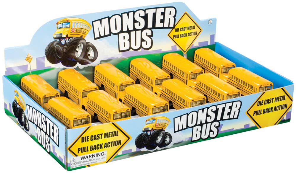 Pull Back Monster School Bus