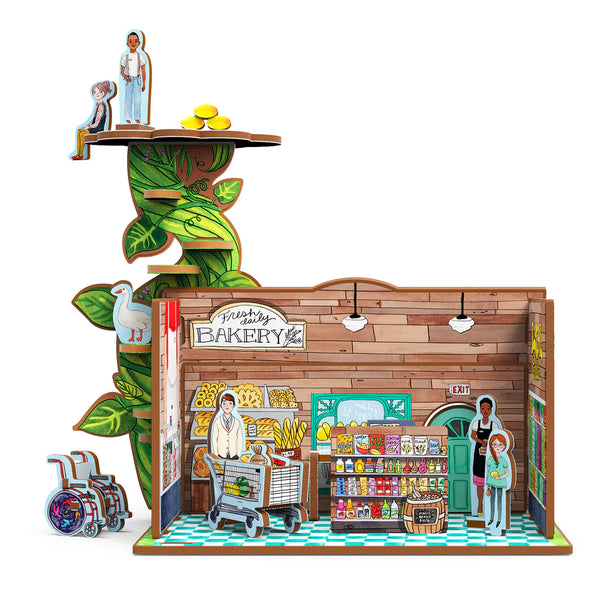 Jack and the Giant's Grocery Store & Beanstalk Book and Playset