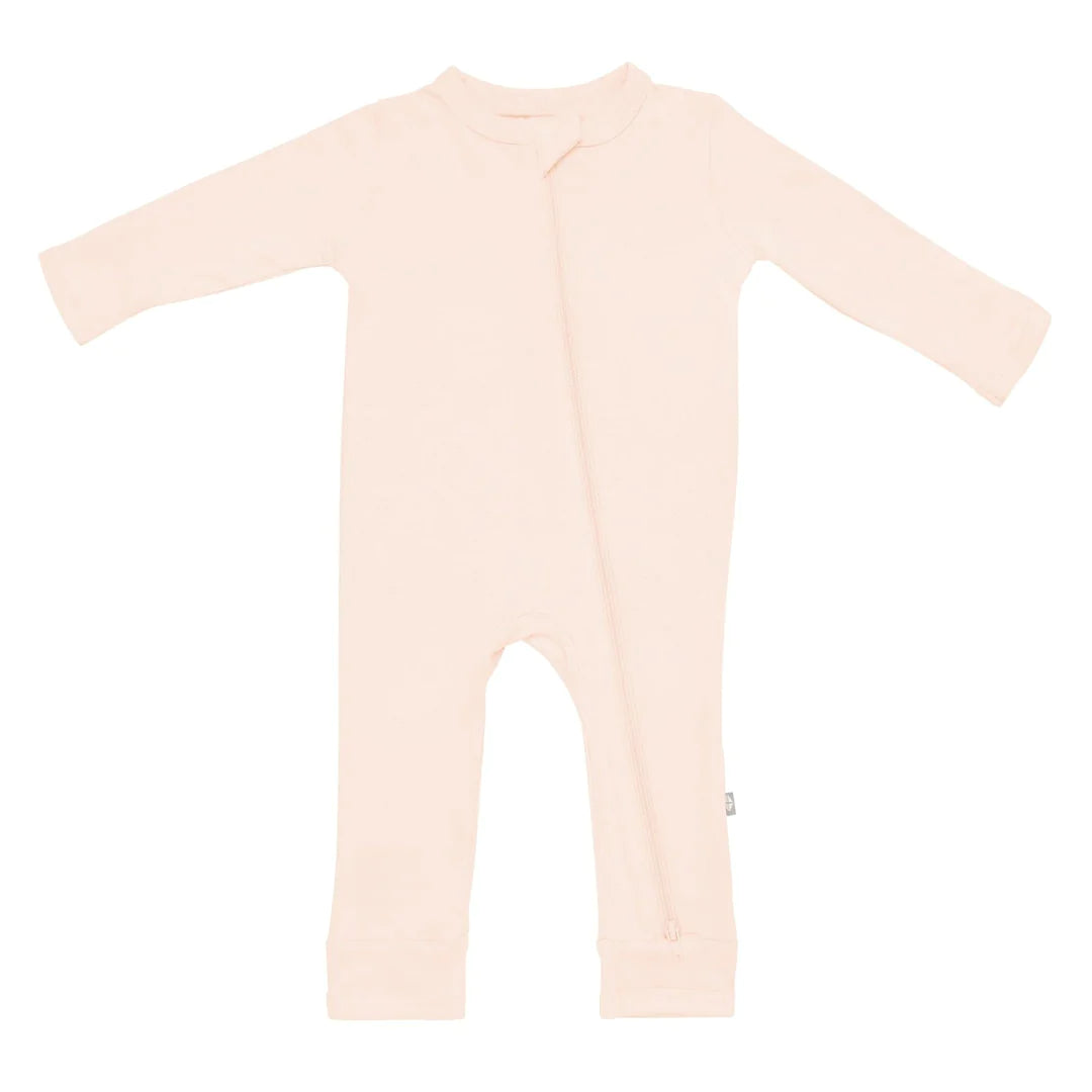 Kyte Baby Zippered Bamboo Romper, Porcelain